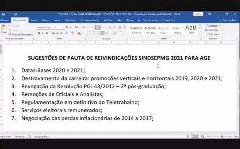 Categoria delibera pleitos de 2021 em AGE