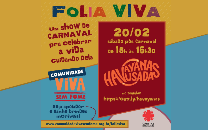 Bloco Havayanas Usadas promove Live beneficente em apoio à campanha Comunidade Viva Sem Fome
