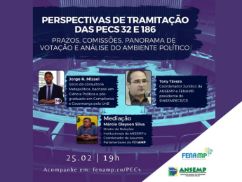 PECs 32/2020 e 186/2019 serão temas de live promovida pela FENAMP e ANSEMP nesta quinta-feira