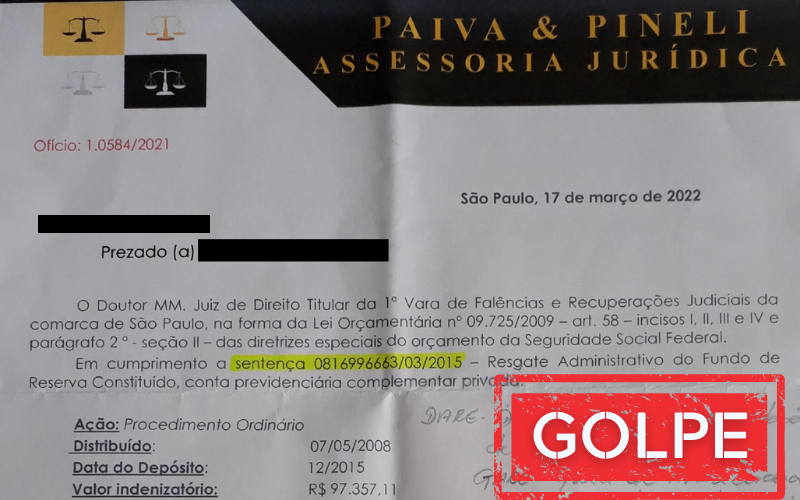 Atenção! Cuidado com o golpe do Pecúlio e do Fundo de Previdência