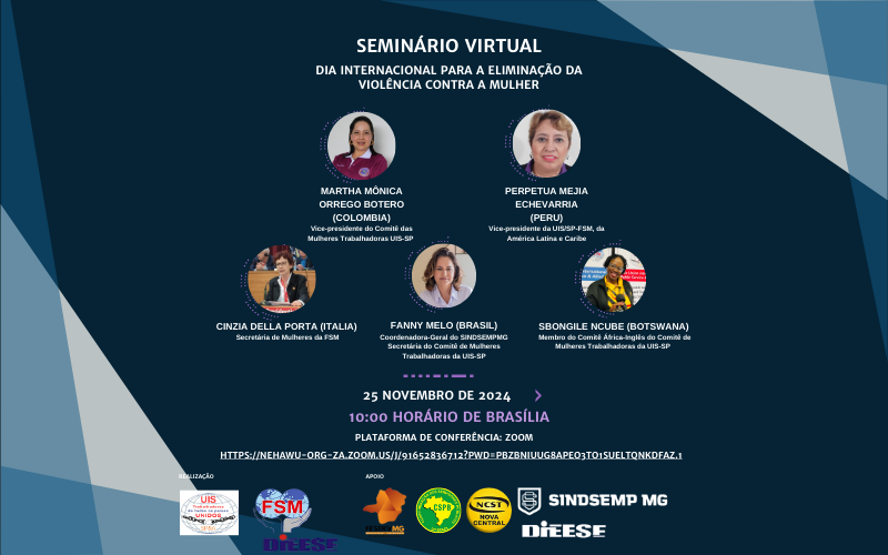 UIS e FSM promovem Seminário Virtual sobre o dia internacional para a eliminação da violência contra a mulher