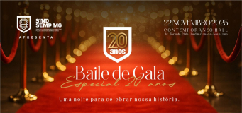 Imagem conteúdo SINDSEMPMG celebra seus 20 anos com Baile de Gala!