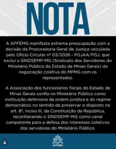 AFFEMG presta apoio ao SINDSEMPMG